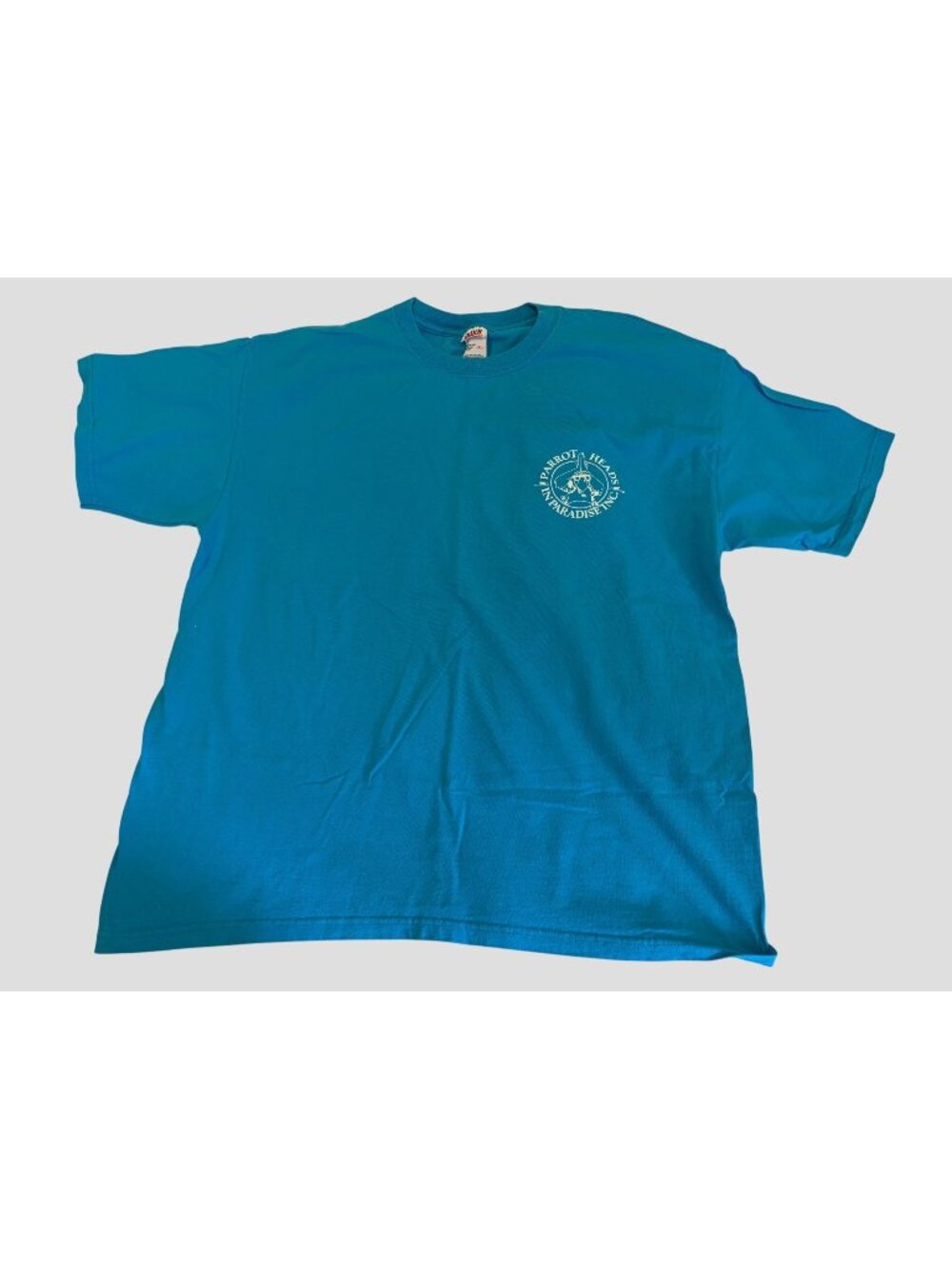 Vintage 90s / 2K Parrot Heads in Paradise Security Anvil Teal T Shirt XL Buffett